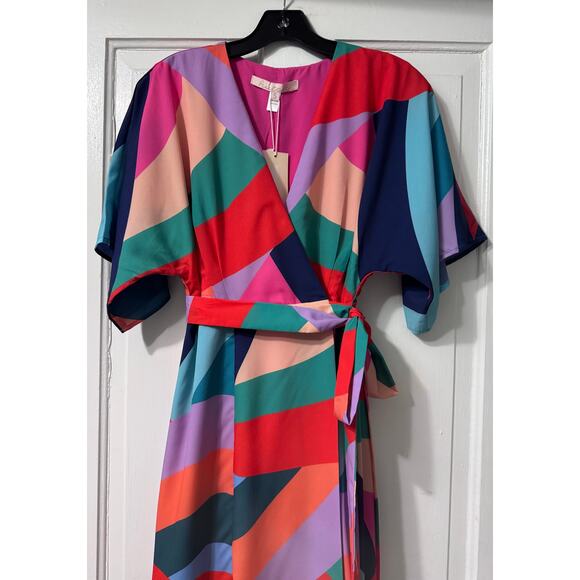 NWT Hutch Gemma Colorful Abstract Wrap Maxi Dress Size S - Picture 8 of 15